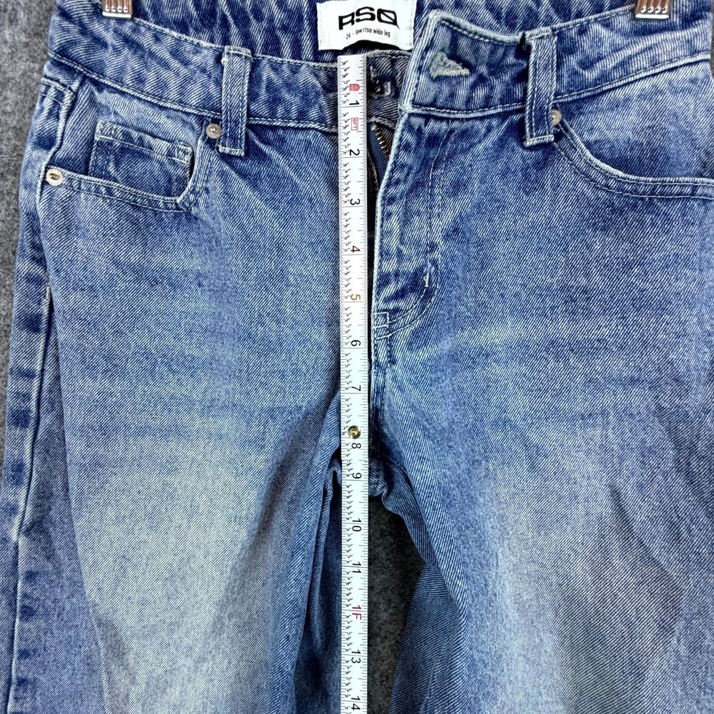 RSQ Baggy Jeans Womens 24 Blue Denim 100% Cotton Low Rise Wide Leg‎ Light Wash - Picture 4 of 9